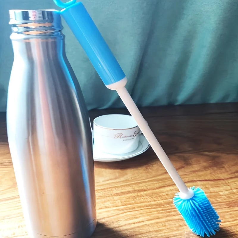 Silicone Cup Brush Long Handle 360 Rotating Cleaning Brush for Bottle Coffee Mug Narrow Jar Multi Purpose Home Kitchen Scrubber